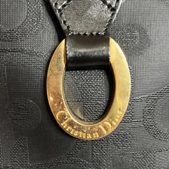 CHRISTIAN DIOR VINTAGE BLACK MONOGRAM CANVAS CLUTCH - Picture 7 of 16